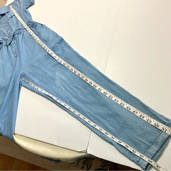 Sincerely Jules Light Blue Jumpsuit Size Small Cotton Chambray Denim Summer - Picture 14 of 16